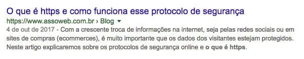 Dicas de SEO - snippet do Google